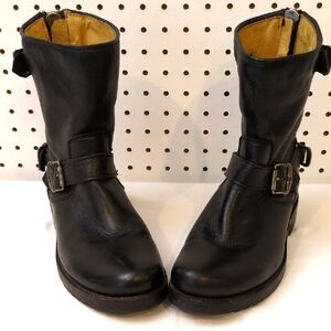 VTG Frye Zip Faux Buckle Boots 8 B